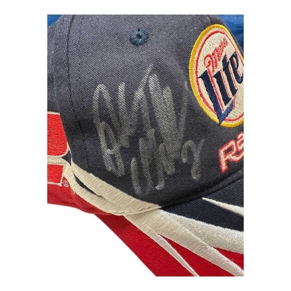 Vintage Signed Rusty Wallace Miller Lite Nascar Racing Chase Strapback‎ Hat - Picture 2 of 6